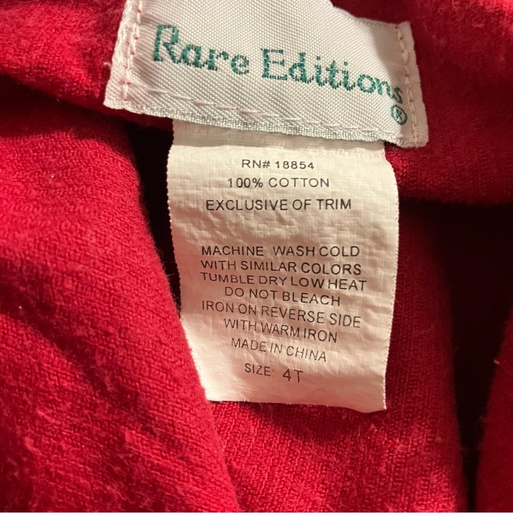 Vintage Rare Editions Christmas Corduroy Jumper Dress Red‎ & Green Candy Cane 4T - Picture 6 of 6